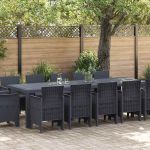 Set de masă pentru grădină 13 pcs Antracit 300 x 100 x 73 cm GartenMobel Dekor
