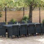 Set de masă pentru grădină 13 pcs Antracit mare Plastic GartenMobel Dekor