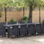 Set de masă pentru grădină 13 pcs Antracit mare Polyrattan GartenMobel Dekor