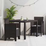 Set de Dining pentru Grădină 3 pcs Maro 100 x 100 x 73 cm GartenMobel Dekor