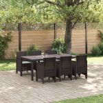 Set masă exterior 7 pcs Maro 200 x 100 x 73 cm Ratan plastic GartenMobel Dekor