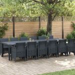 Set Dining Grădină 13 pcs Antracit 12-Persoane Polipropilenă GartenMobel Dekor