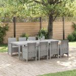 Set de Masă pentru Exterior 9 pcs Alb 250 x 100 x 73 cm GartenMobel Dekor