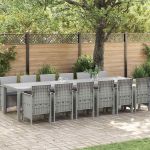 Set de mese în grădină 13 pcs Gri deschis Pentru 12 persoane GartenMobel Dekor