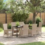 Set de Scaune Exterioare 7 pcs Beige, Alb crem 160 x 80 x 73 cm GartenMobel Dekor