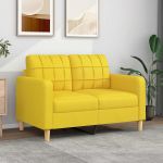 Canapea cu 2 locuri, galben deschis, 120 cm, material textil GartenMobel Dekor