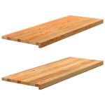 Pervaz 2 buc lemn masiv de maro deschis 110x40x2 cm GartenMobel Dekor