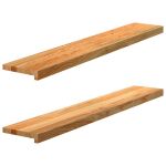 Pervaz 2 buc lemn masiv de maro deschis 120x20x2 cm GartenMobel Dekor