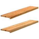Pervaz 2 buc lemn masiv de maro deschis 120x25x2 cm GartenMobel Dekor