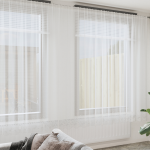 Cortină din Dantelă cu perdele Floral Alb 1200 x 280 cm Poliester GartenMobel Dekor