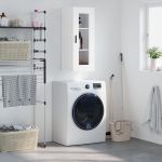 Dulap montat pe perete, alb, 34,5x34x90 cm GartenMobel Dekor