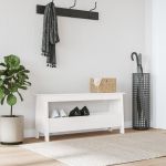 Bancă de hol, alb, 100x28x45 cm, lemn masiv de pin GartenMobel Dekor