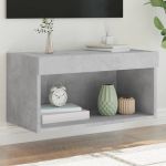 Comodă TV cu lumini LED, gri beton, 60x30x30 cm GartenMobel Dekor