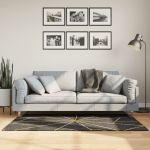 Covor lavabil, negru și auriu, 80x150 cm, anti-alunecare GartenMobel Dekor