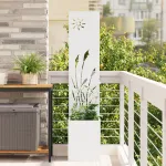 Ghiveci de Grădină cu Panou Decorativ Alb 32 x 140 cm GartenMobel Dekor