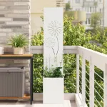 Ghiveci de Grădină cu Panou Decorativ Alb 32 x 140 cm GartenMobel Dekor