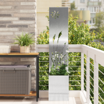 Ghiveci de Grădină cu Panou Decorativ Argintiu 32 x 140 cm GartenMobel Dekor