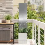 Ghiveci de Grădină cu Panou Decorativ Argintiu 32 x 140 cm GartenMobel Dekor