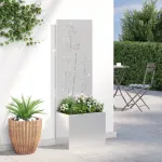 Ghiveci de Grădină cu Panou Decorativ Argintiu 50 x 140 cm GartenMobel Dekor