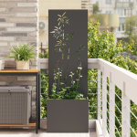 Ghiveci de Grădină cu Panou Decorativ Negru 50 x 140 cm GartenMobel Dekor