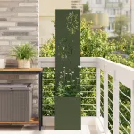 Ghiveci de Grădină cu Panou Decorativ Verde oliv 32 x 140 cm GartenMobel Dekor