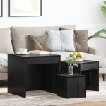 Măsuțe de cafea 3 pcs Stejar negru 45 x 45 x 45 cm GartenMobel Dekor