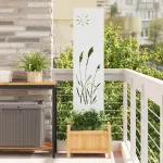 Panou Decorativ de Grădină Alb 32 x 140 cm Oțel laminat la rece GartenMobel Dekor