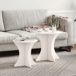 Set de măsuțe de cafea 2 pcs Alb 46 x 46 x 47 cm GartenMobel Dekor