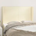 Tăblie de pat cu aripioare, crem, 147x23x118/128 cm, piele eco GartenMobel Dekor