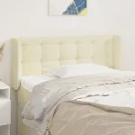 Tăblie de pat cu aripioare crem 93x16x78/88 cm piele ecologică GartenMobel Dekor