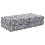 Canapea puf modulară 2 locuri, convertibilă gri deschis textil GartenMobel Dekor