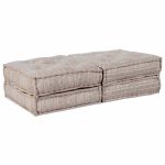 Canapea puf modulară 2 locuri, convertibilă maro deschis textil GartenMobel Dekor