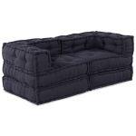 Fotolii puf modulare, 2 buc., antracit, textil GartenMobel Dekor