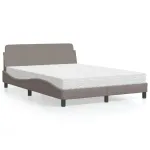 Pat cu saltea, gri taupe, 120x200 cm, textil GartenMobel Dekor