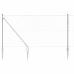 Set de Stâlpi de Gard Argintiu 10 m x 1.2 m Oțel galvanizat GartenMobel Dekor
