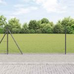 Set de Stâlpi de Gard Argintiu 25 x 1 m Oțel Galvanizat GartenMobel Dekor