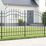 Gard de Grădină Gri 215 cm Oțel vopsit în pulbere GartenMobel Dekor