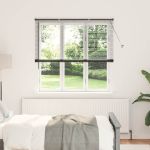Jaluzea pentru Fereastră cu perdele Altele Manual Negru 80 x 130 cm Aluminiu GartenMobel Dekor