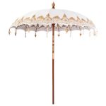 Umbrelă de soare Altele Manual Crem x 250 cm Bumbac și lemn GartenMobel Dekor