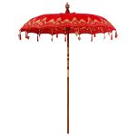 Umbrelă de soare Altele Manual Roșu x 250 cm Bumbac și lemn GartenMobel Dekor