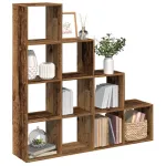 Bibliotecă/separator cameră lemn vechi 131,5x29x131,5 cm lemn GartenMobel Dekor