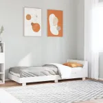 Cadru pat fără saltea, alb, 90x190 cm, lemn masiv de pin GartenMobel Dekor