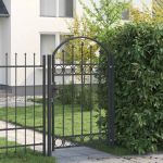 Poartă de gard Gri 100 x 150 cm Oțel vopsit în pulbere GartenMobel Dekor