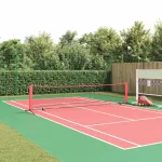 Rețea de tenis Manual Negru și roșu 396 x 92 x 87 cm Poliester GartenMobel Dekor