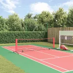 Rețea de tenis Negru și roșu 301 x 90.5 x 87 cm Poliester GartenMobel Dekor