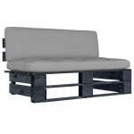 Canapea de mijloc de grădină din paleți, negru, lemn pin tratat GartenMobel Dekor