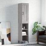 Dulap înalt, gri sonoma, 34,5x34x180 cm, lemn prelucrat GartenMobel Dekor