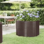 Jardinieră grădină maro 100x100x68 cm oțel vopsit electrostatic GartenMobel Dekor