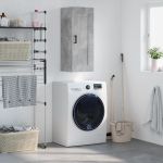 Dulap de perete, gri beton, 34,5x34x90 cm, lemn prelucrat GartenMobel Dekor