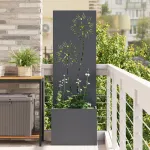 Ghiveci de Grădină cu Panou Decorativ Antracit 50 x 140 cm GartenMobel Dekor